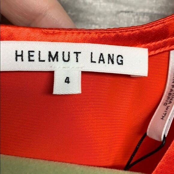 Helmut Lang Red Ruched Satin Tank Dress, NWT - Picture 10 of 11